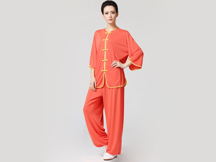 Tai Chi Clothing Half-sleeve Casual Style Orange